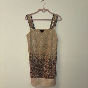 Max & Co Women’s Dress Sz Sm 4 Rose‎ gold Sparkles Sequin Holiday Newyears Party